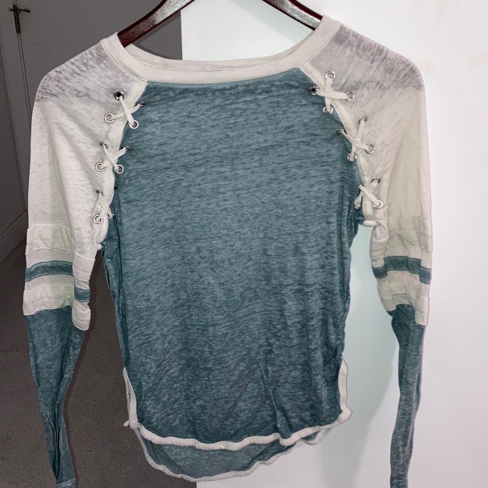 NWOT Lace up shirt